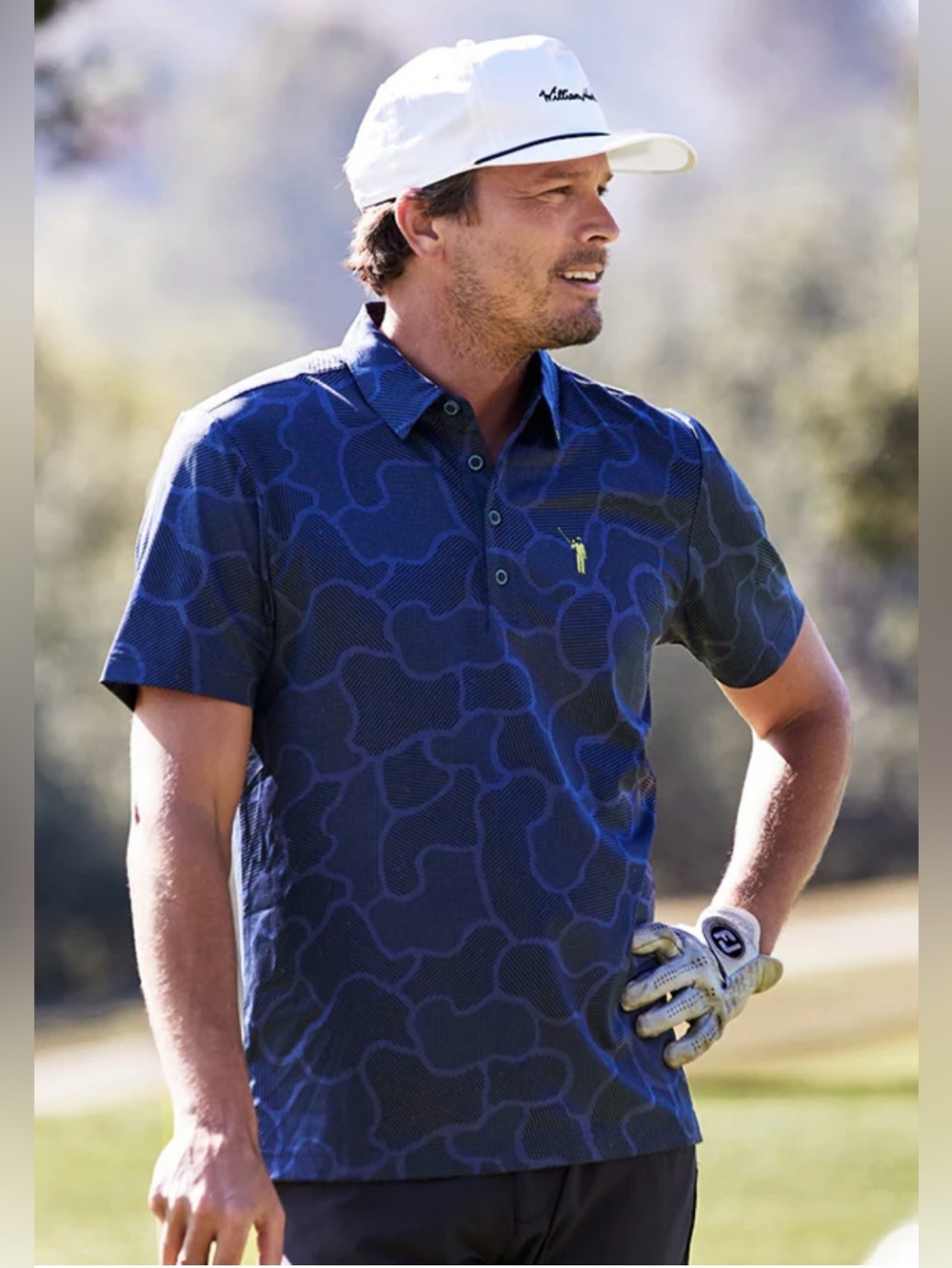 Williamโ Murray Golf In The Weeds Menโs XL Blue Short Sleeve Polo Shirt